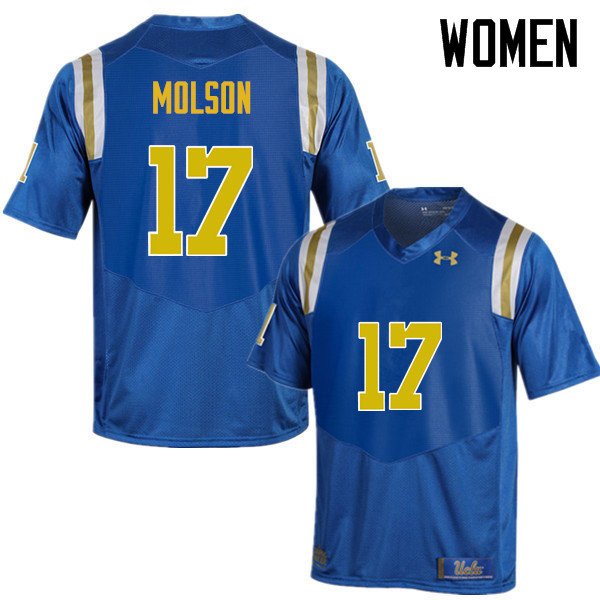 Women #17 JJ Molson UCLA Bruins Under Armour College Football Jerseys Sale-Blue